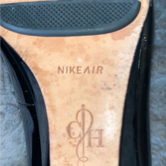 Cole Haan Nike Air Black Wedge Patent Leather Heels with Rounded Toe Size 7 B - Picture 7 of 9